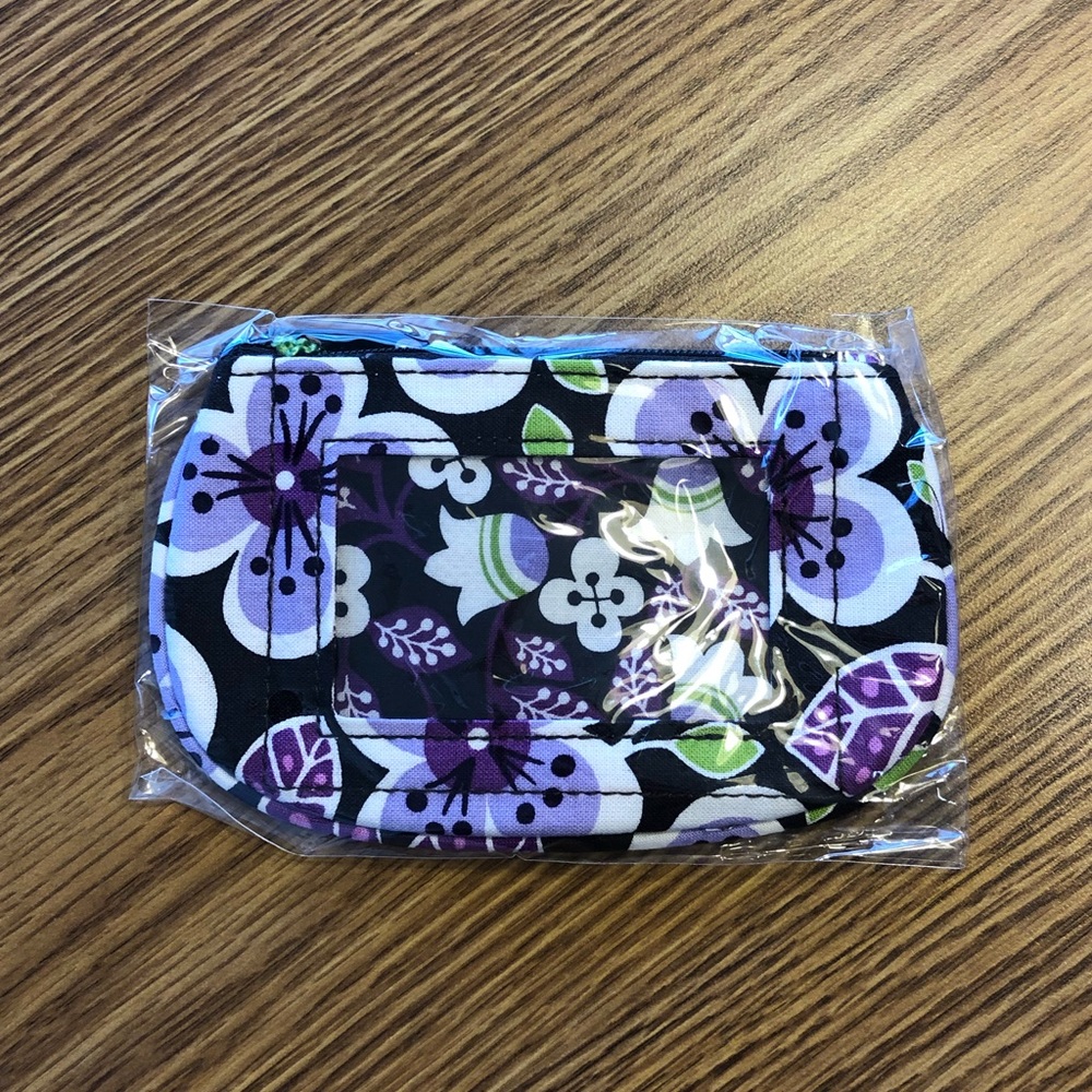 Vera Bradley Clip Zip ID Case in Plum Petals